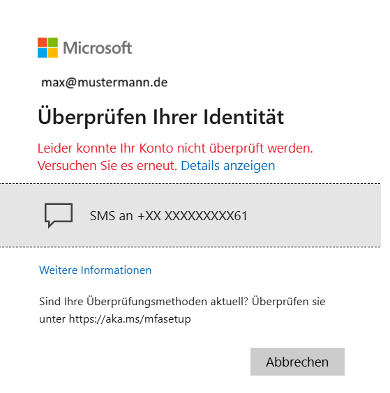 Microsoft anmelden geht nicht Identität überprüfen fehlgeschlagen Microsoft anmelden geht nicht Identität überprüfen fehlgeschlagen