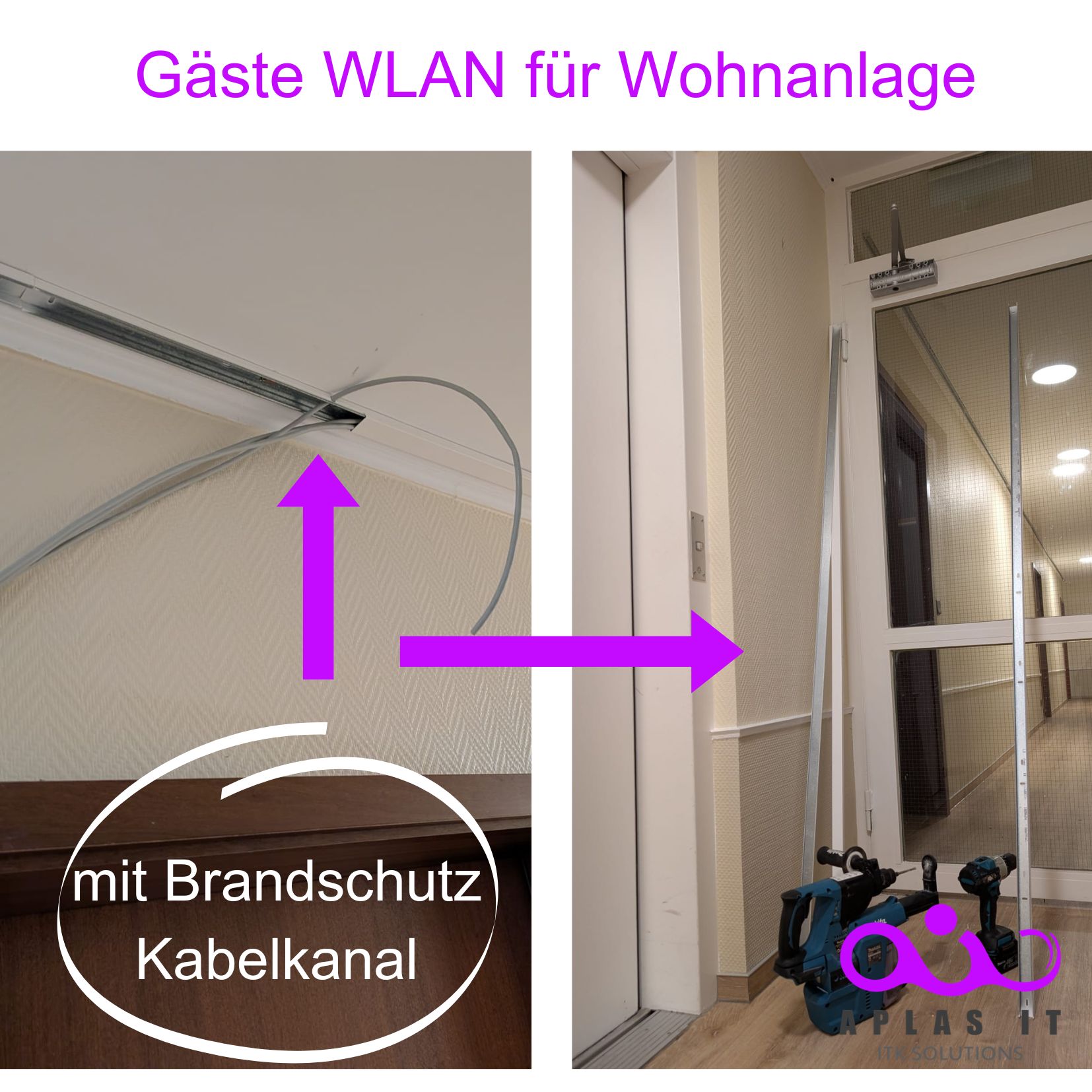 Gäste WLAN für Wohnanlage mit Brandschutz Kabelkanal | Sylt Projekt