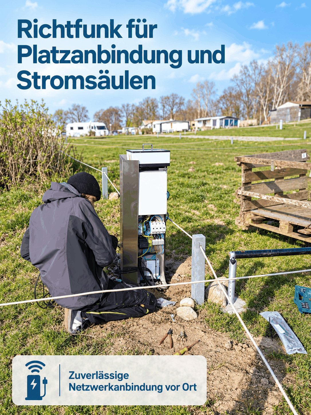 Richtfunk Anbindung Stromsäulen Installation Aplas IT